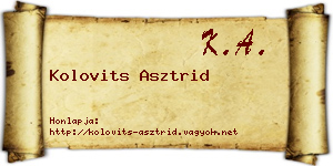 Kolovits Asztrid névjegykártya